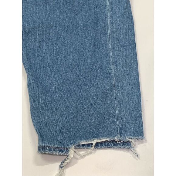 American Eagle Womens Distressed High-Rise Straight Jeans Light Wash Size 10 - Picture 5 of 11